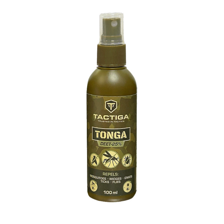 TACTIGA – Tonga – DEET 25 – Répulsif contre Insectes, Moustiques et Tiques – 100 ml