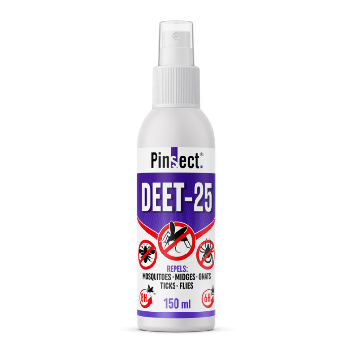 PINSECT – DEET 25 – Répulsif contre les Moustiques, Tiques et Insectes – différents volumes