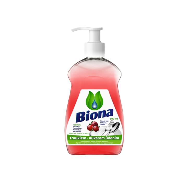 BIONA líquido lavavajillas de arándano para agua fría, 0,5 L